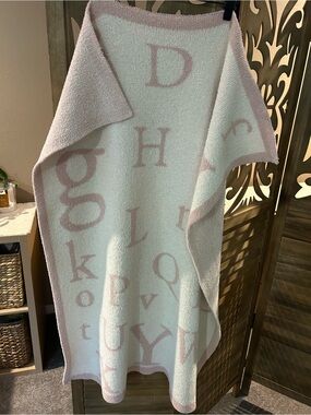 Barefoot dreams cozy chic pink baby abc blanket